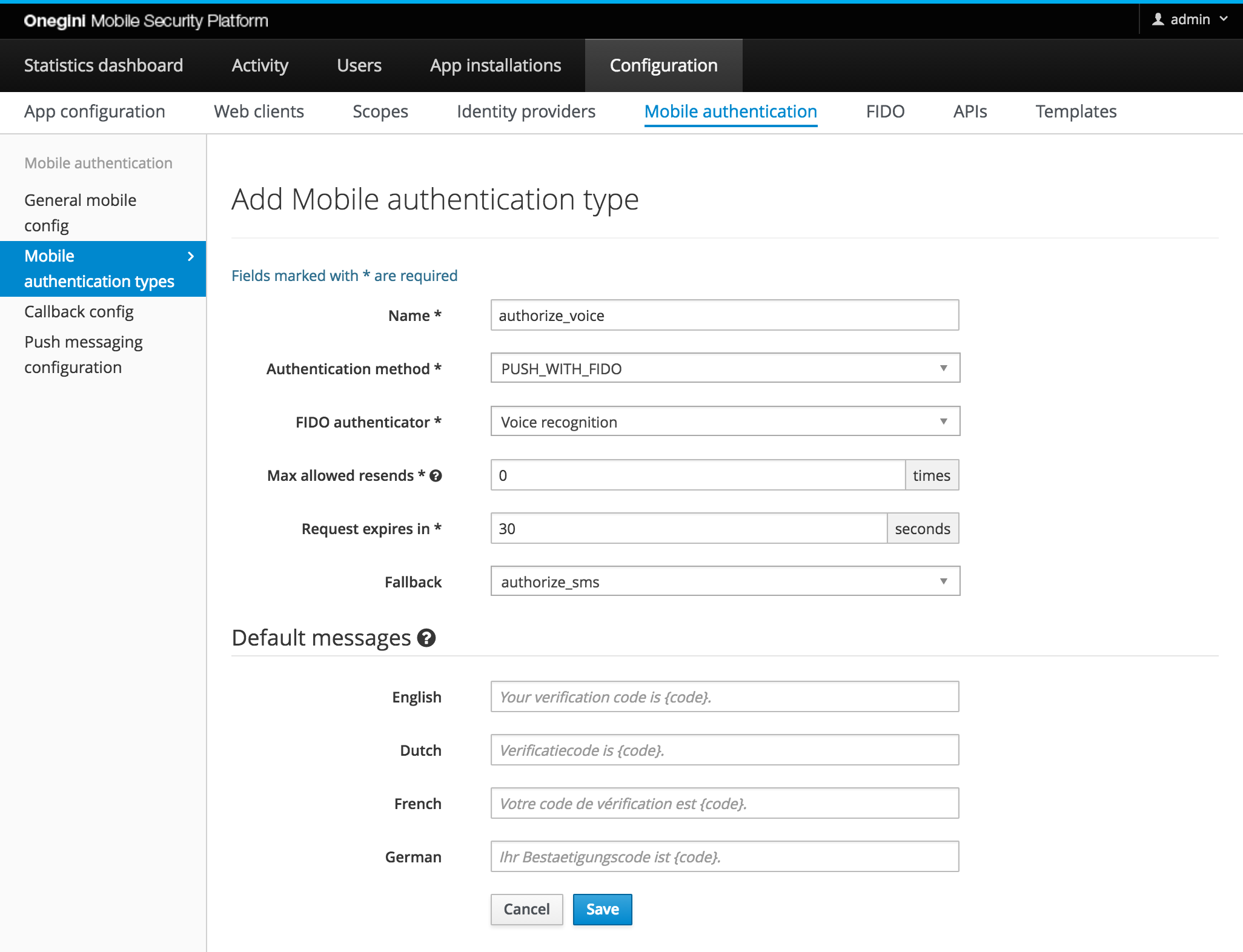 Mobile authentication with FIDO