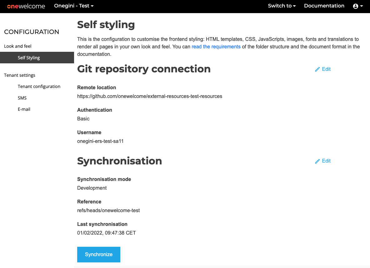 Customer Self Styling overview page